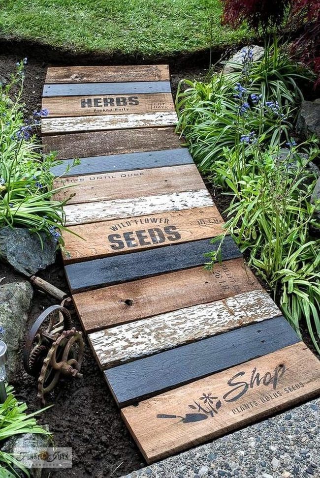 Weathered Plank Garden Pathway