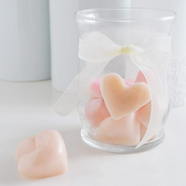 Pastel Hearts In Glass Vessels