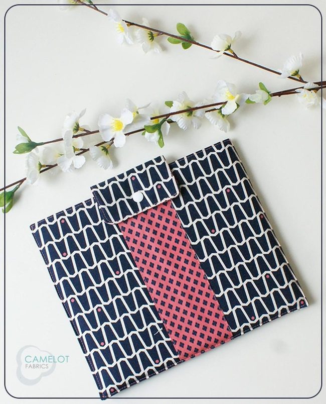 Dark Blue Geometric Pouch