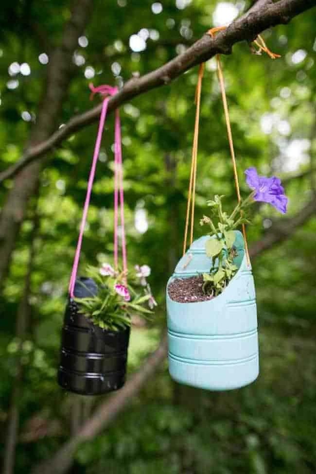 Colorful Bottle Garden Planters