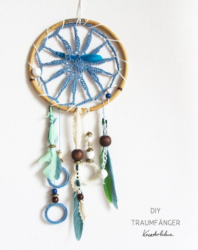 Blue Feather Dreamcatcher Web