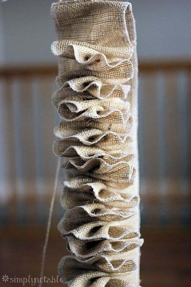 Burlap Ribbon Mantle Drape