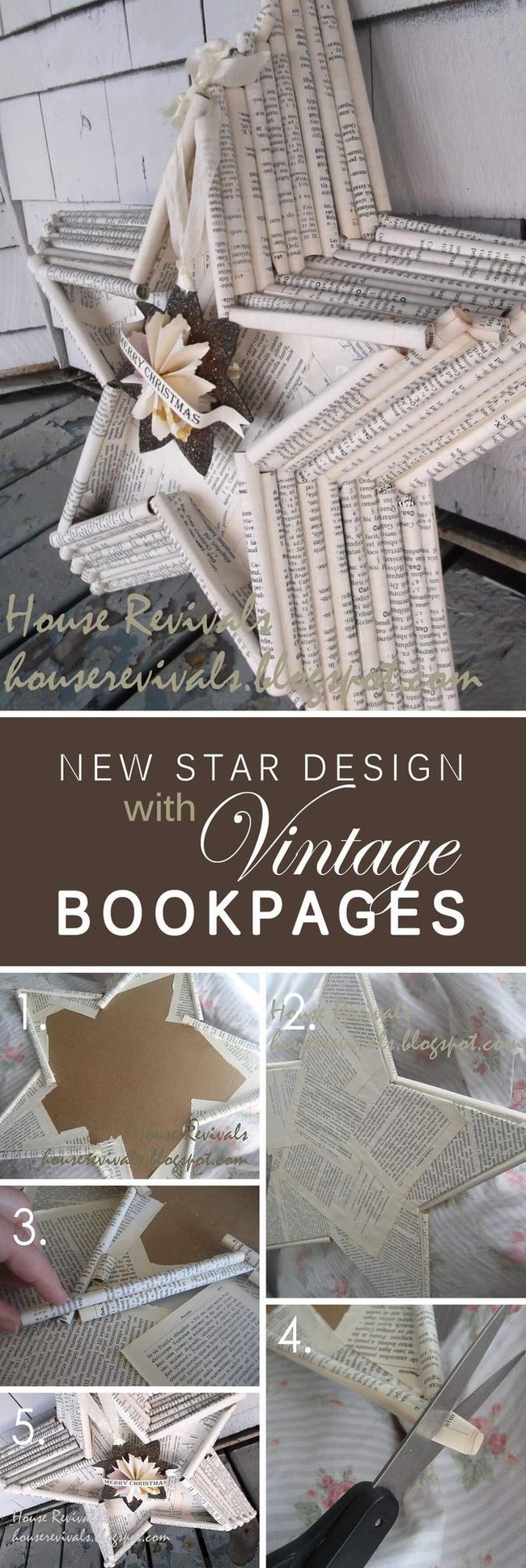 Vintage Paper Stars Wall Art