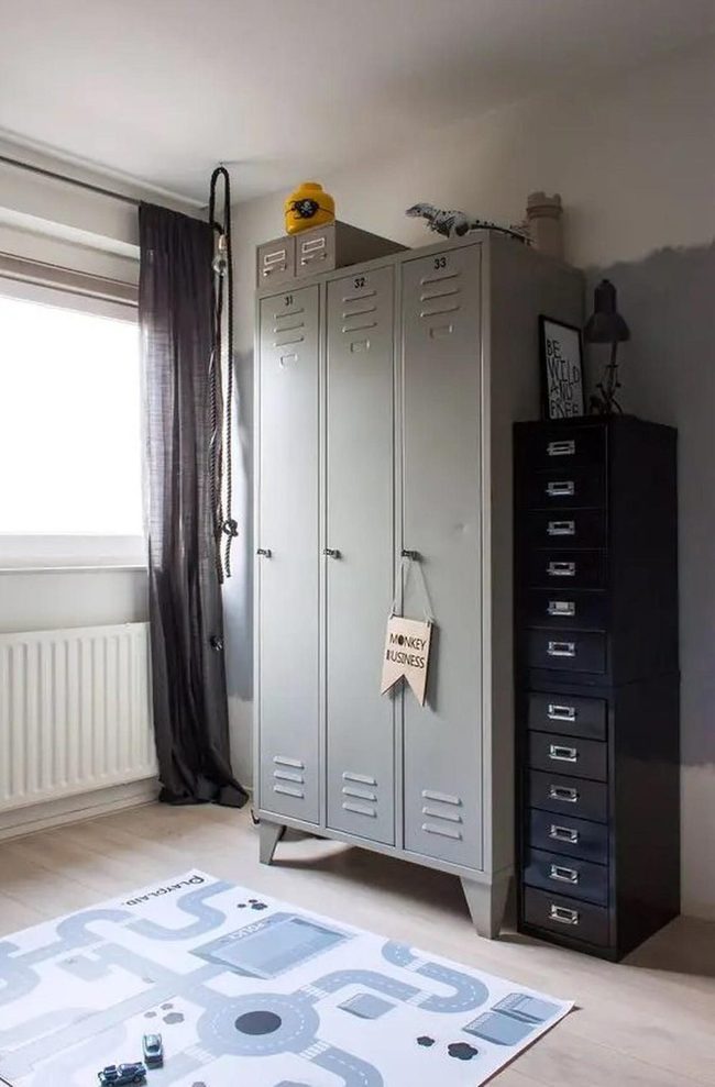 Gray Metal Locker Playroom