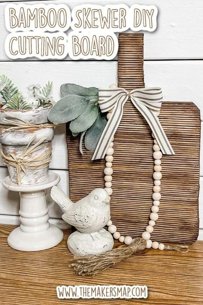 Bamboo Skewer Board With Ribbon