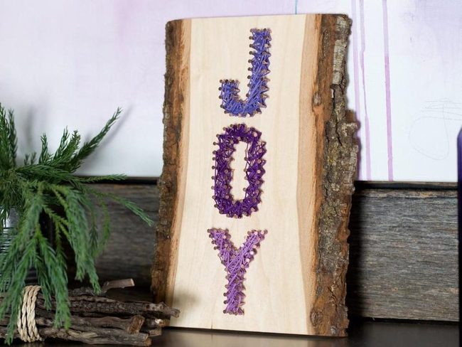 Purple Joy Wooden Sign