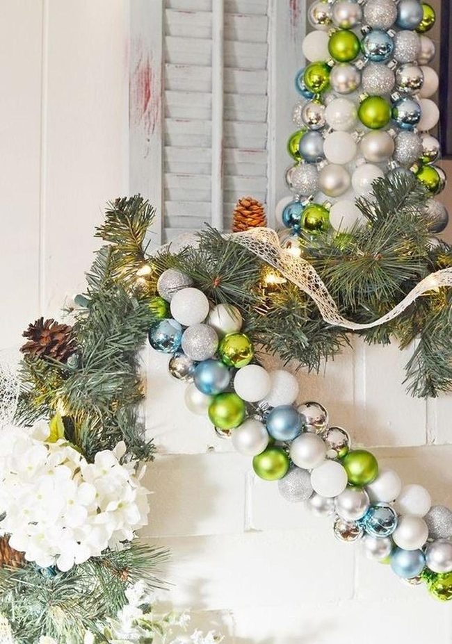 Twinkling Lights Through Pine Branches