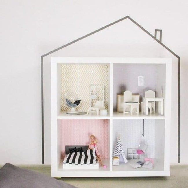 Black Washi Tape Kallax Dollhouse