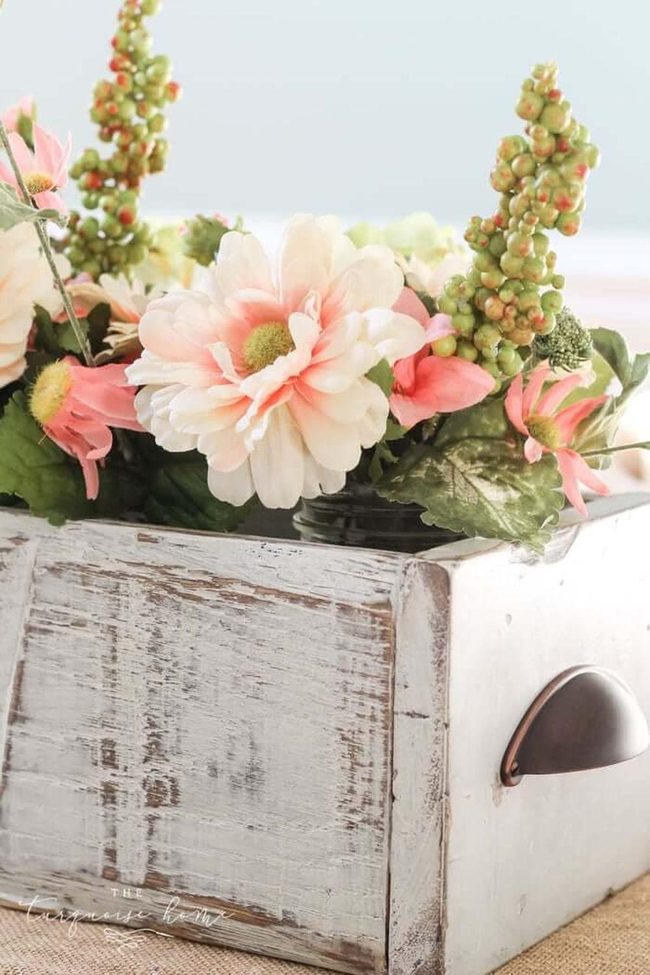 Wooden Boxes, Pastel Florals
