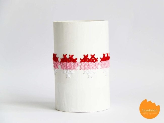 White Ceramic With Cross-Stitch Details