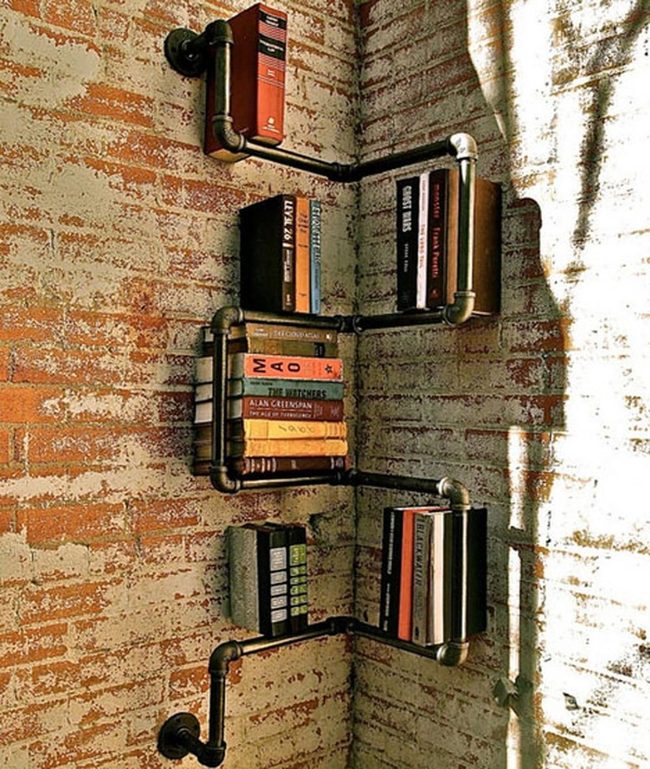 Industrial Brick Book Display
