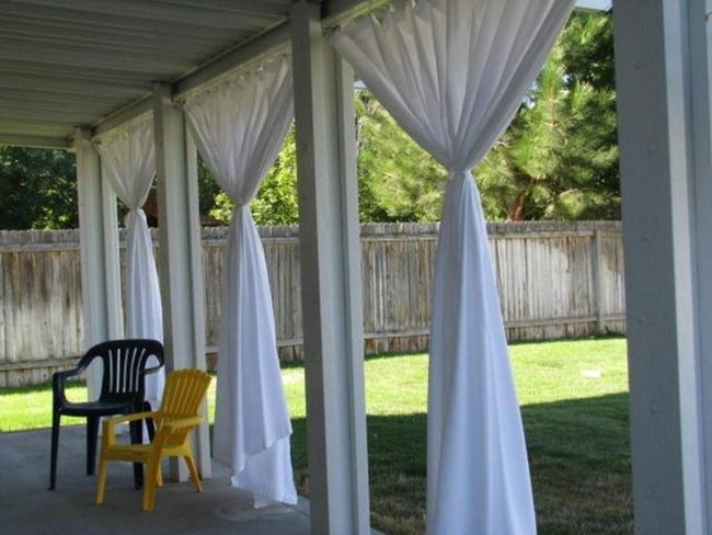 White Curtains Frame Outdoor Escape