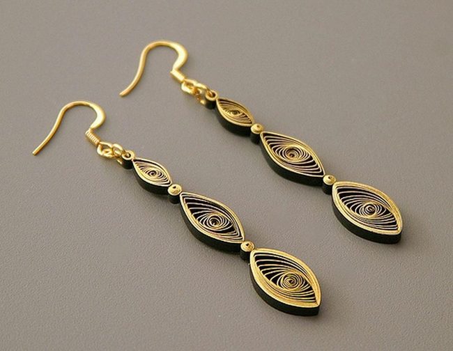 Golden Spiral Statement Earrings