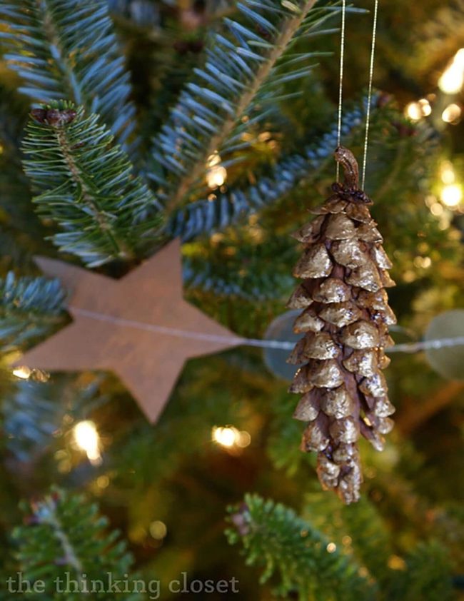 Golden Pinecone Metallic Accents