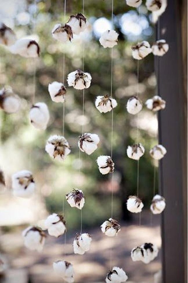 White Cotton String Room Divider