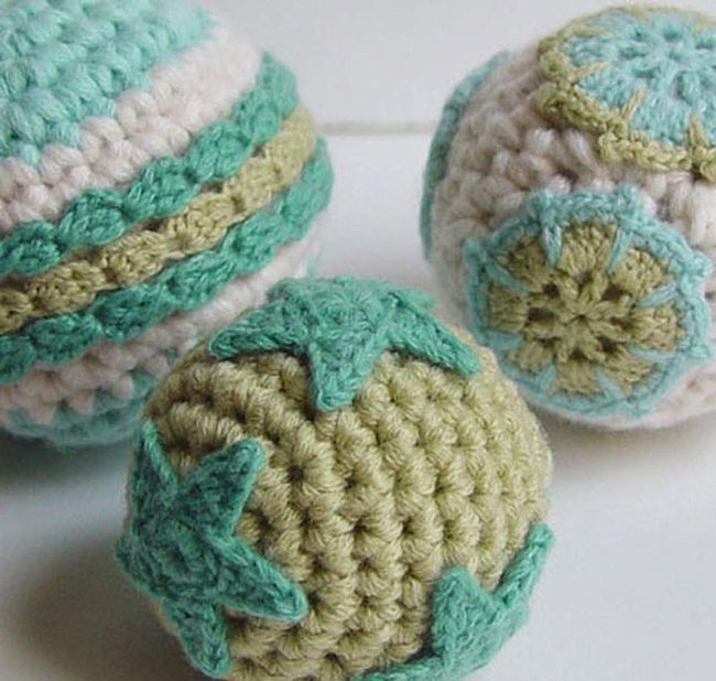 Handmade Crochet Spheres Mint Green