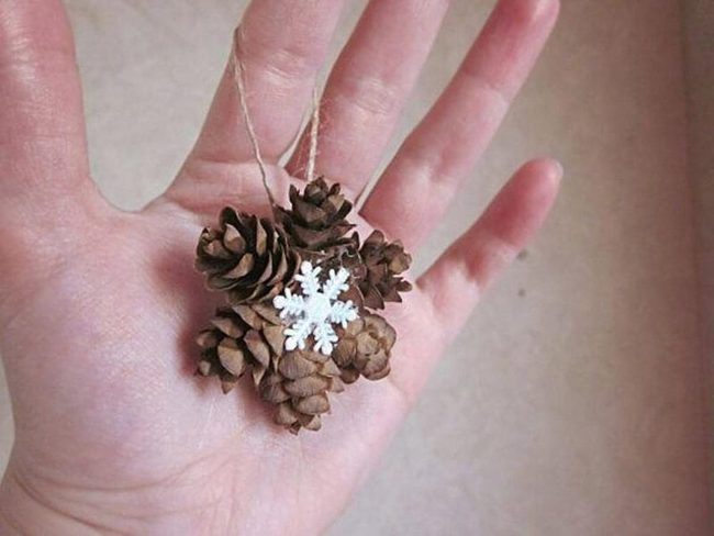 Glittered Pinecone Forest Ornaments