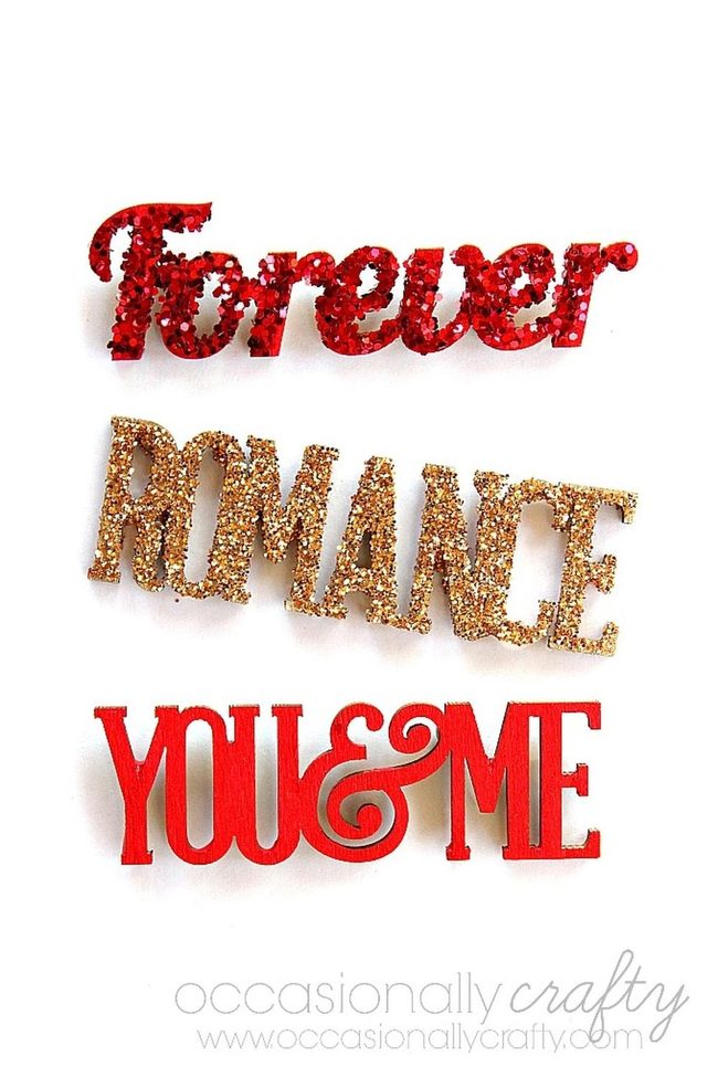 Sequined Red Romance Letters