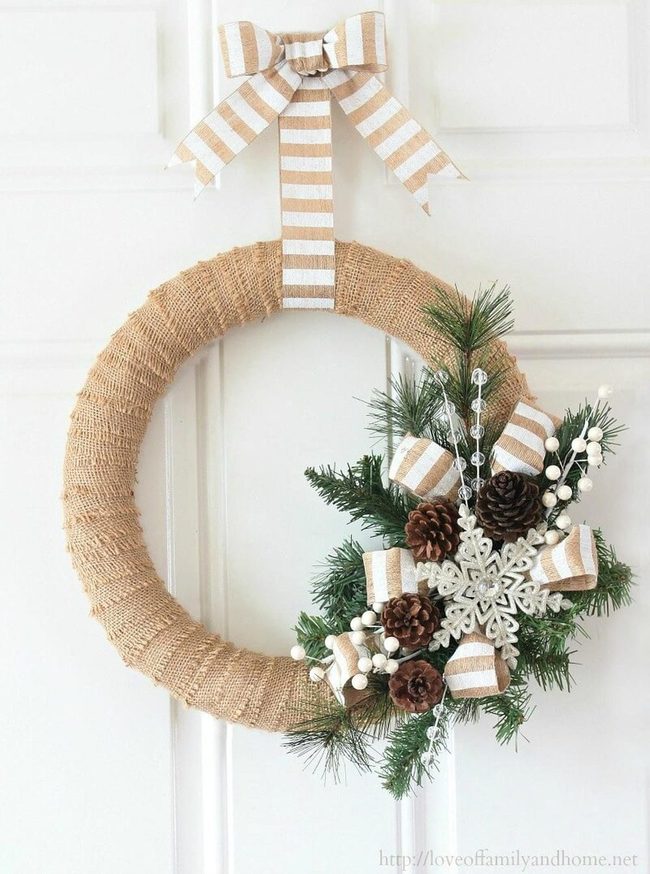 Fabric Wrapped Holiday Wreaths