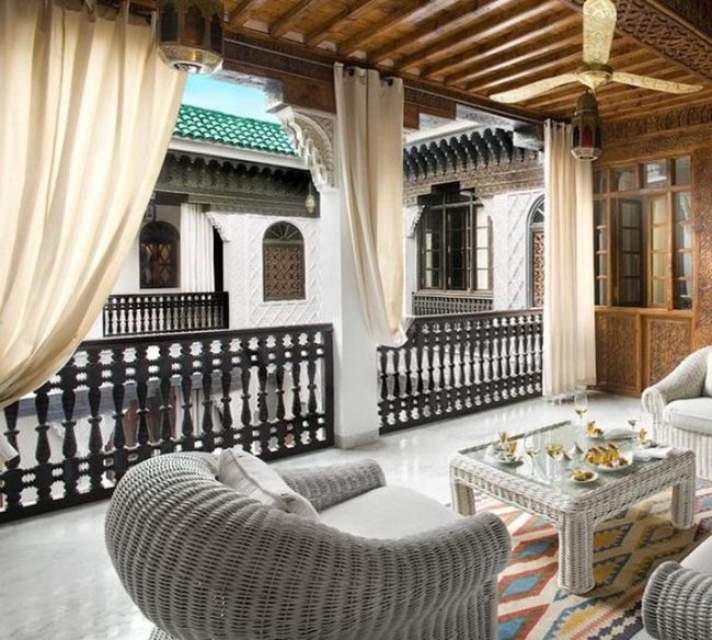 Wood Ceiling Wicker Retreat