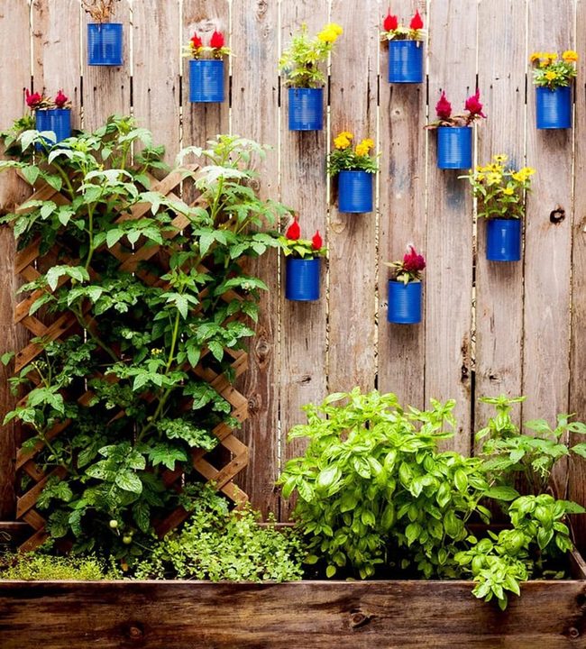 Tin Can Flower Wall