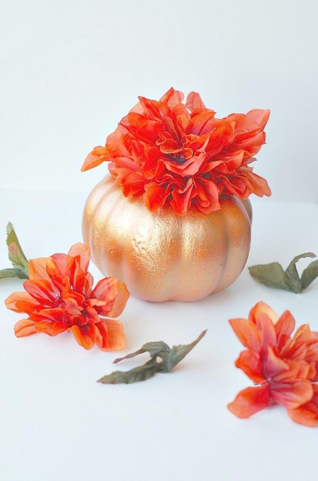 Golden Pumpkin Autumn Florals