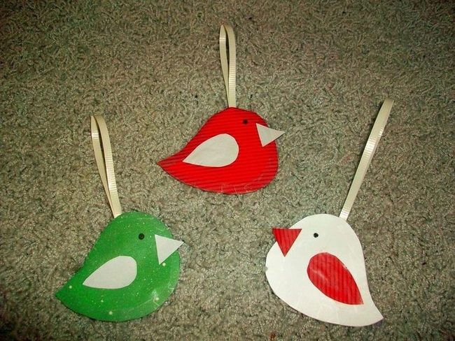Felt Birds In Red And White