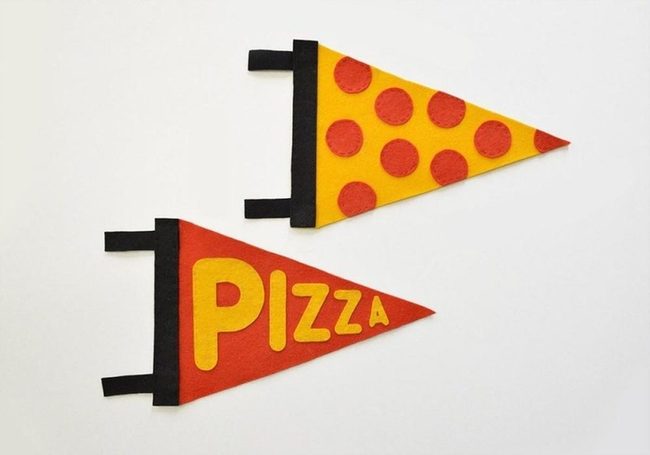Yellow Letter Pizza Pennants