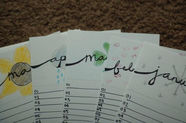 Handwritten Flowers Monthly Calendar