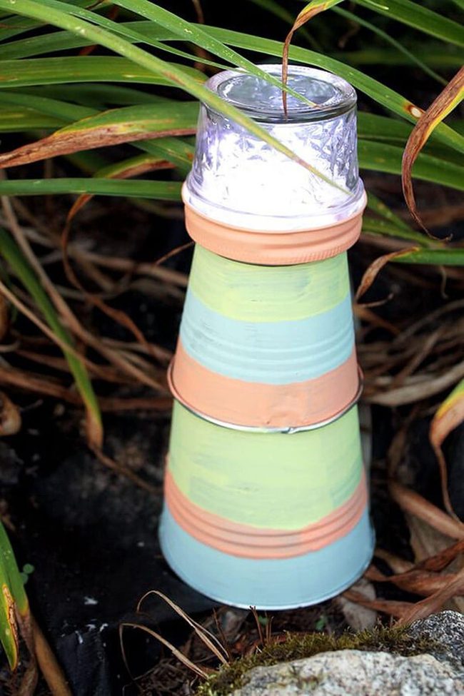 Metal Lighthouse Garden Statement