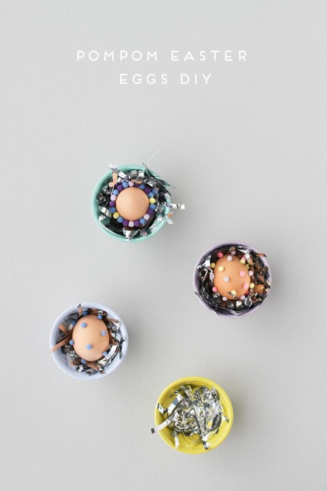 Pastel Pom-Poms Spring Eggs