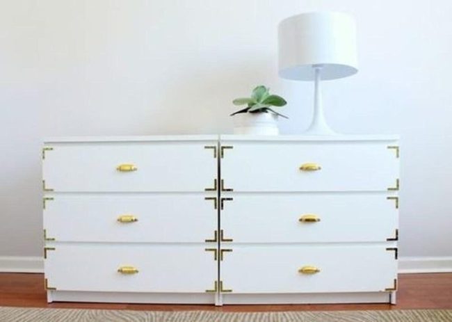 Brass Hardware Transforms Basic Dresser