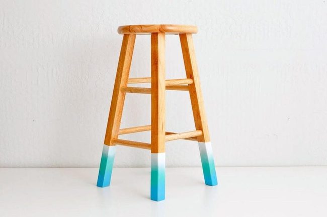 White-Dipped Wood Stool