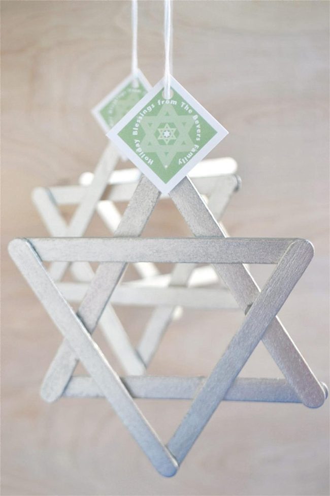 Silver Popsicle Star Ornament