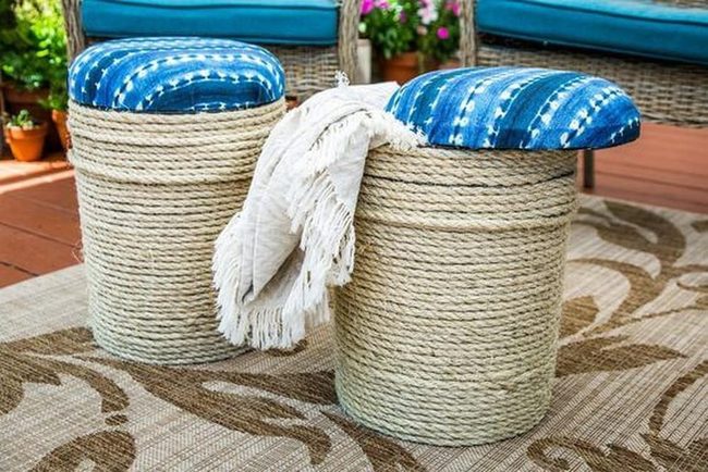 Blue Cushioned Rope Buckets