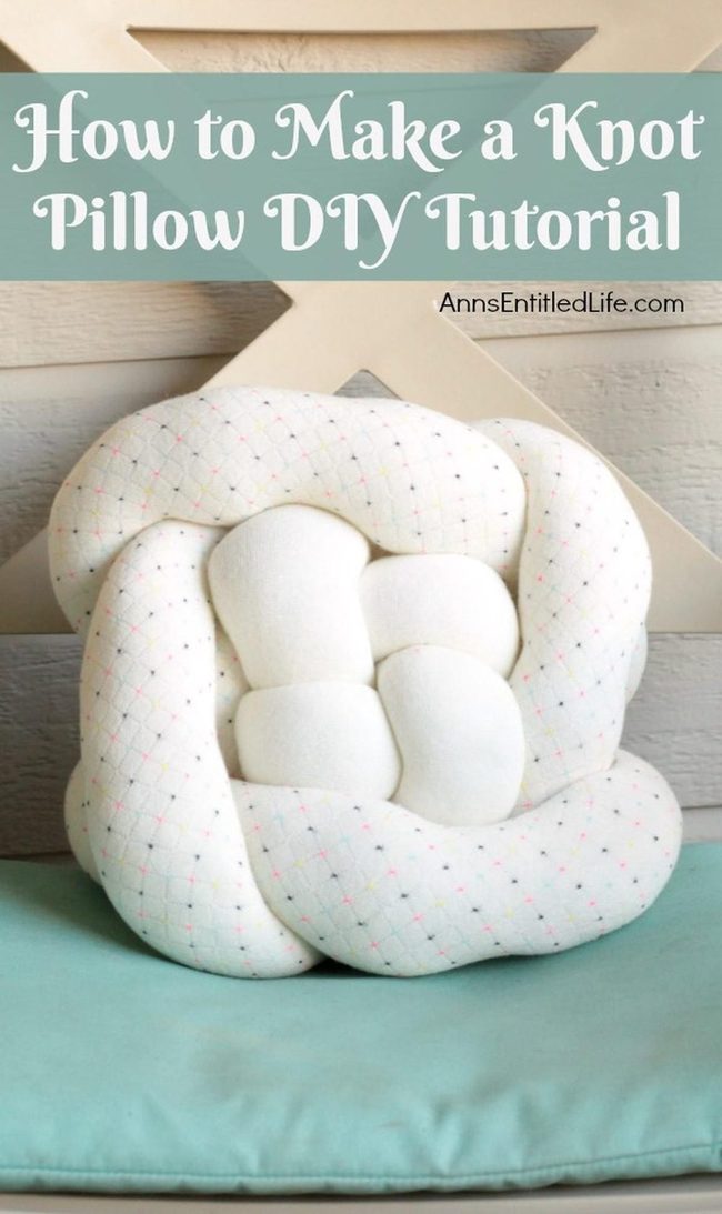 Braided White Knot Pillow