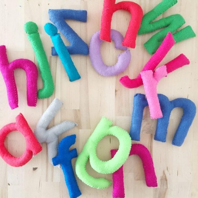 Colorful Felt Letters On Wood