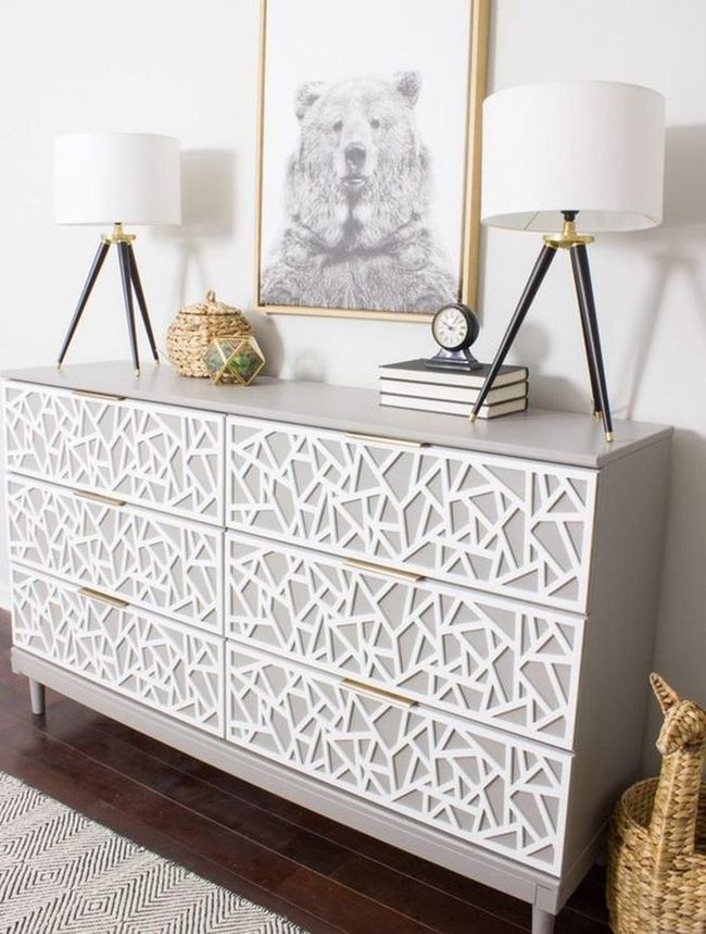 Geometric Dresser Black Lamps