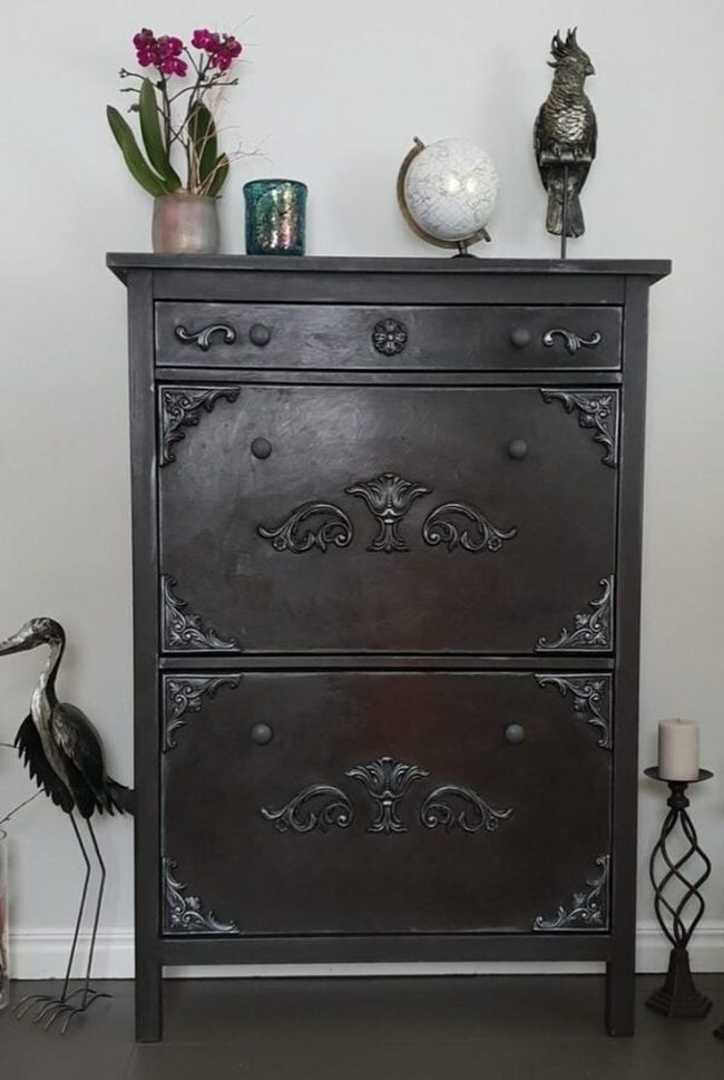 Victorian Cast Iron Painted Shoe Cabinet