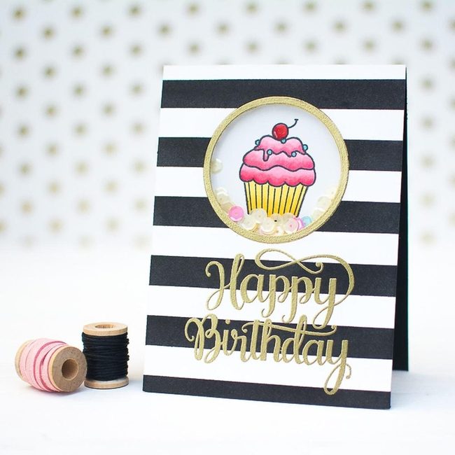 Striped Window Birthday Cupcake