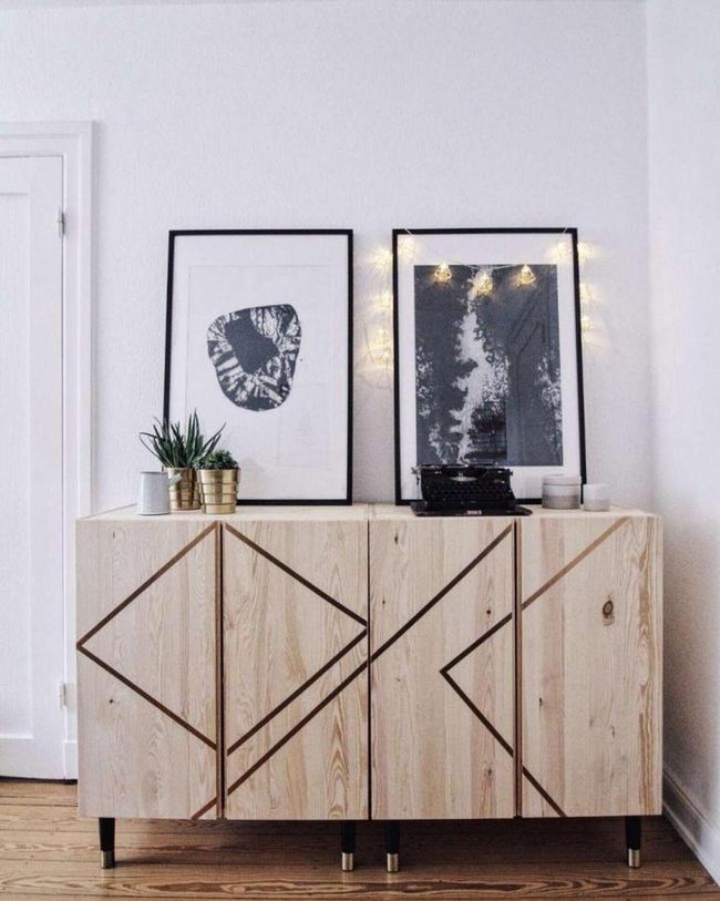 Geometric Grain Tape Cabinet Upgrade