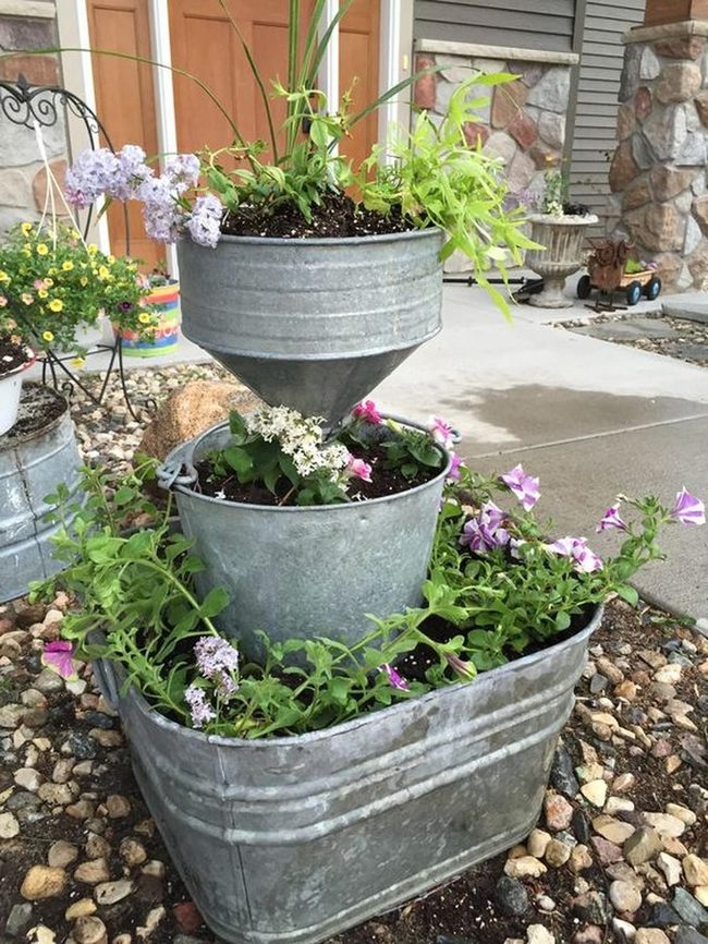 Stacked Metal Garden Tiers