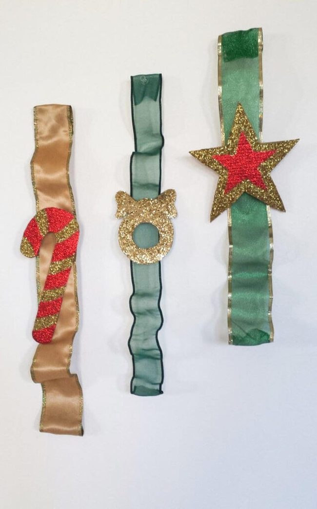 Red Candy Canes And Golden Ribbons