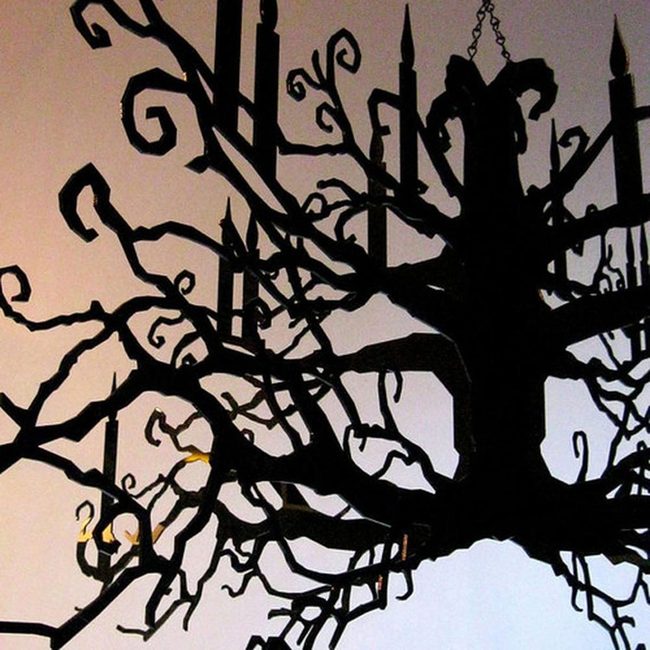 Black Metal Branch Chandelier