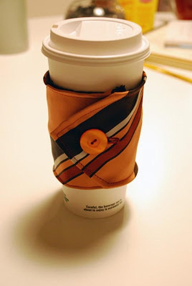 Striped Orange Coffee Sleeve