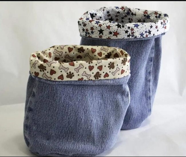 Denim Bucket Storage Solution