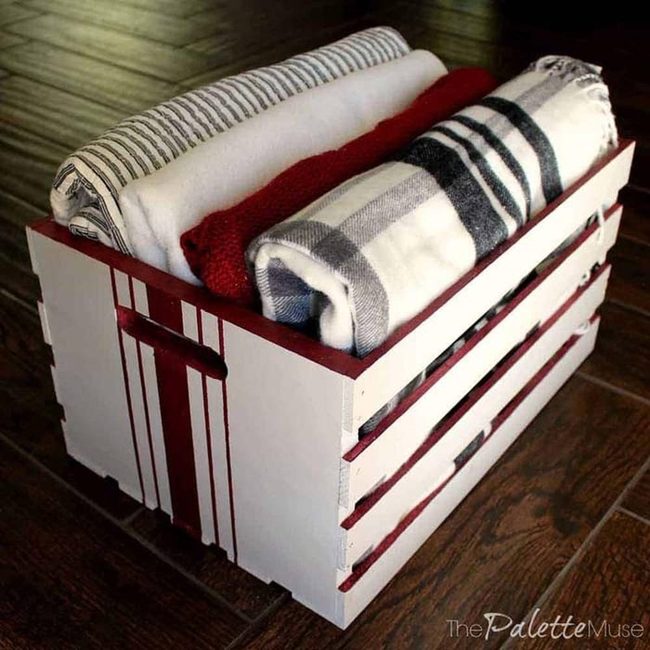 Painted Wooden Storage Crates