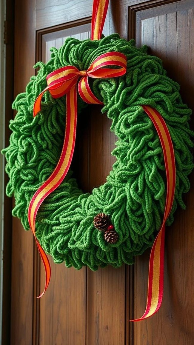 Red Ribbon Evergreen Circle