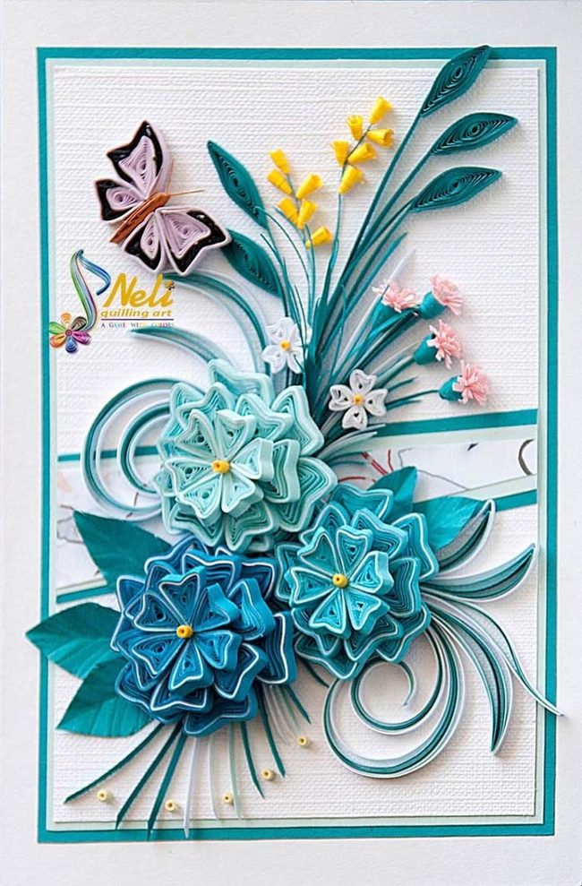 Teal Butterflies Yellow Pop