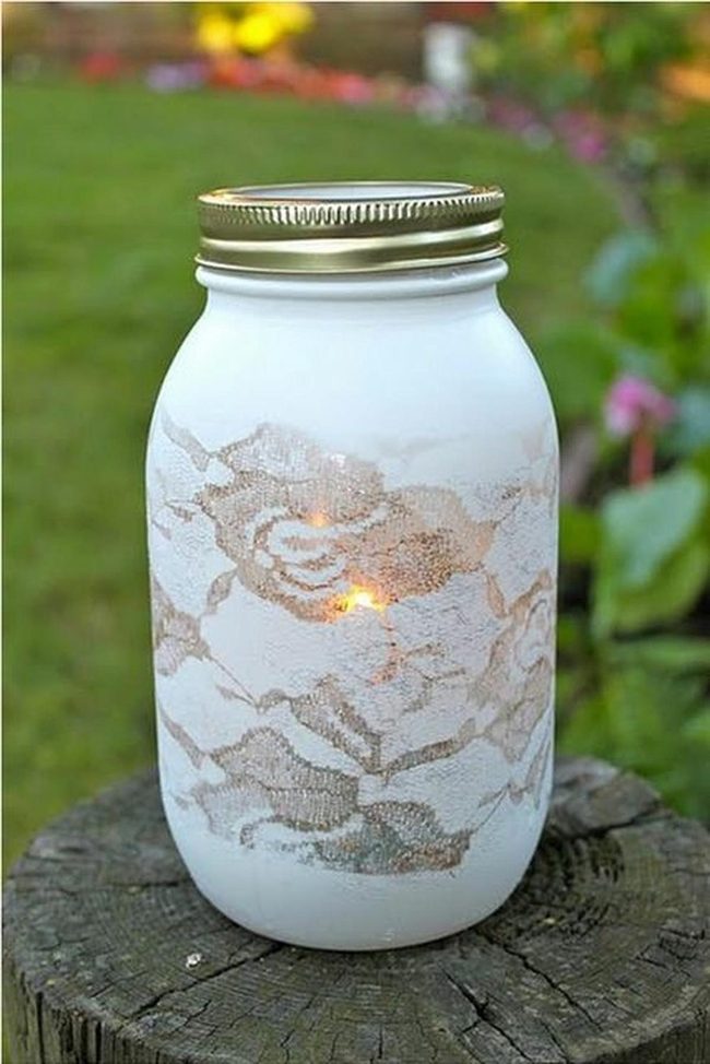 Painted Jar Candleholders